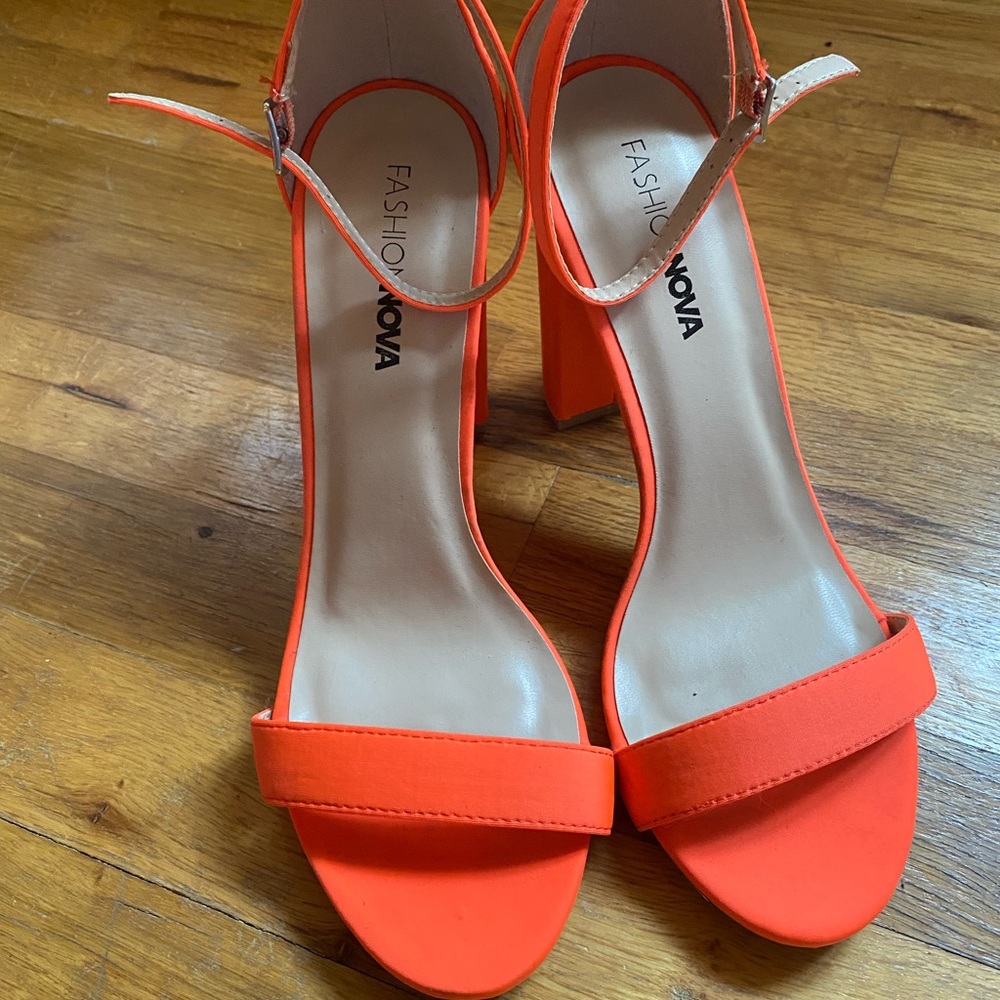 Fashion Nova Heels - neon orange
